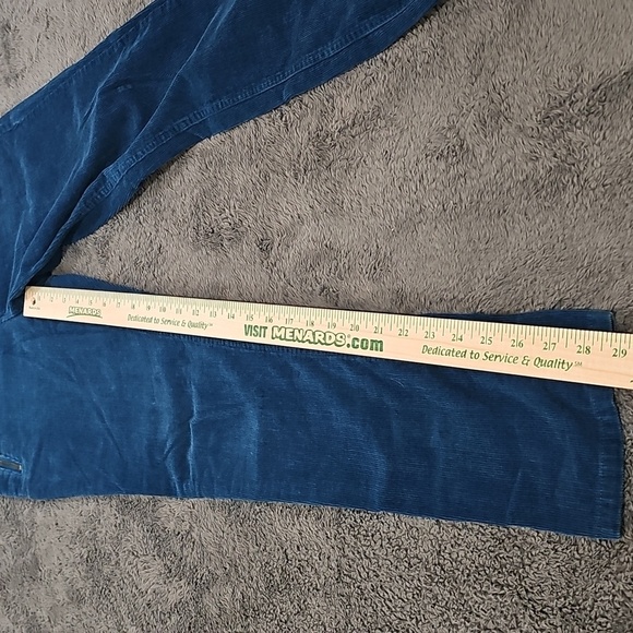 Woolrich Blue Teal Jeans Corduroy Pants Zip Slash Pockets Stretch Cotton  Size 8 - Picture 9 of 10